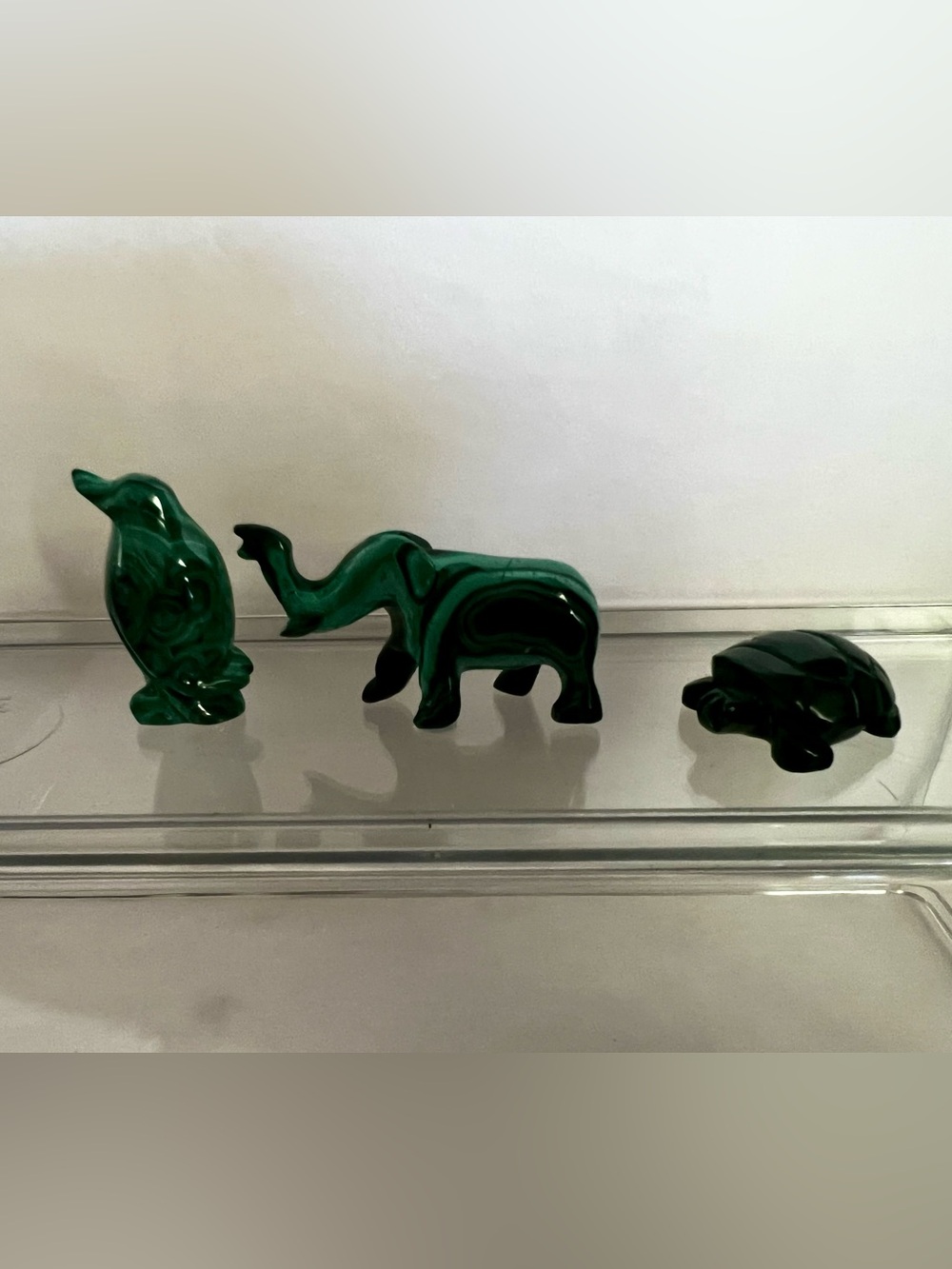 Malachite Elephant, Penguin & Turtle- Home Accents Set